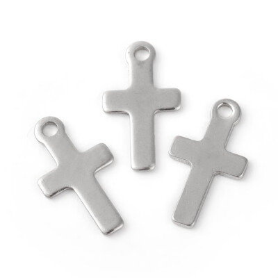 

304 Stainless Steel Charms Cross Stainless Steel Color 145x8x08mm Hole 14mm