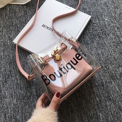 

Summer new small bag female 2019 new tide transparent jelly bag wild Messenger bag ins super fire fairy bag