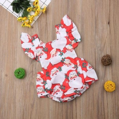 

Lovely Xmas Rompers Newborn Kids Baby Girls Christmas Santa Claus Romper Jumpsuit Bodysuit