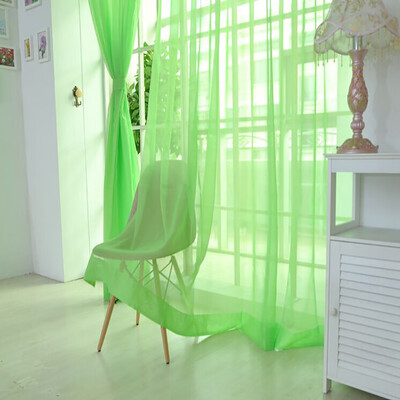 

Siaonvr 1 PCS Pure Color Tulle Door Window Curtain Drape Panel Sheer Scarf Valances