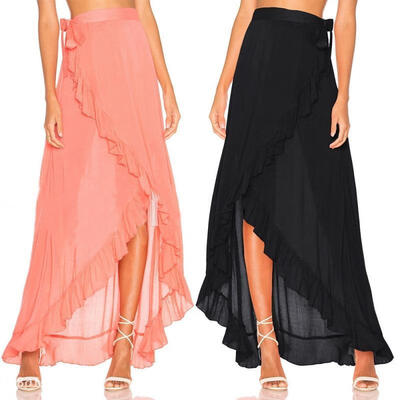 

Women Chiffon Boho Beach Wrap Maxi Split Skirt Summer Long Dress Swimwear Skirt