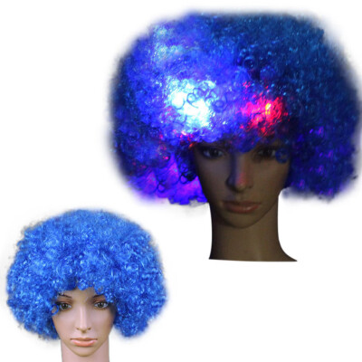 

〖Follure〗Party Disco LED Flash Clown Hair Football Fan-Adult Afro Masquerade Hair Wig