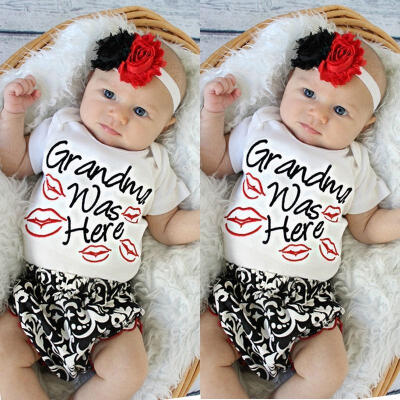 

Toddler Newborn Baby Girls Clothes Infant Romper Ruffles Flower Pants Outfit Set