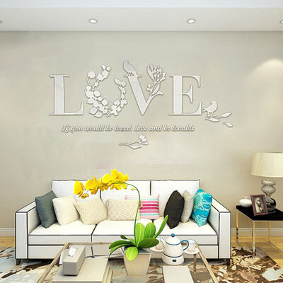 

Siaonvr Stylish Removable 3D Leaf LOVE Wall Sticker Art Vinyl Decals Bedroom Decor