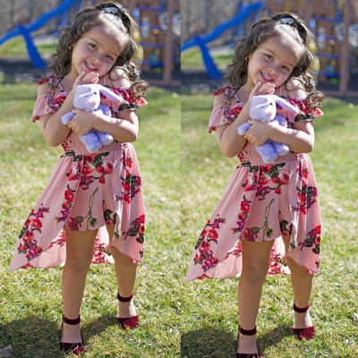

Floral Toddler Kids Baby Girl Off The Shoulder Romper Jumpsuit Playsuit Dresses