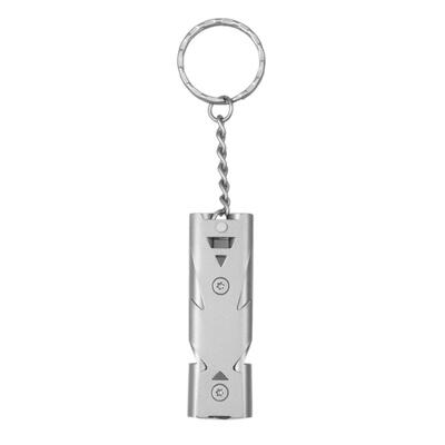 

High Decibel Stainless Steel Double Pipe Outdoors Survival Whistle Keychain