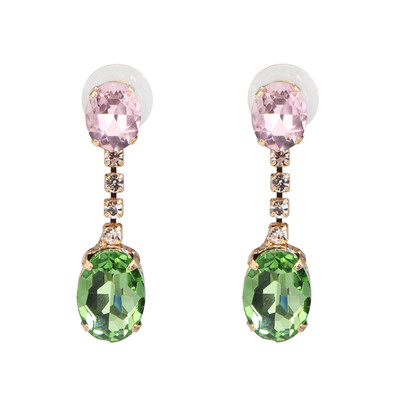 

High Quality Crystal Round Water Drop Ceometric Dangle Earrings Rhinestone Earrings Fashion Wedding Jewelry women Brincos 2019
