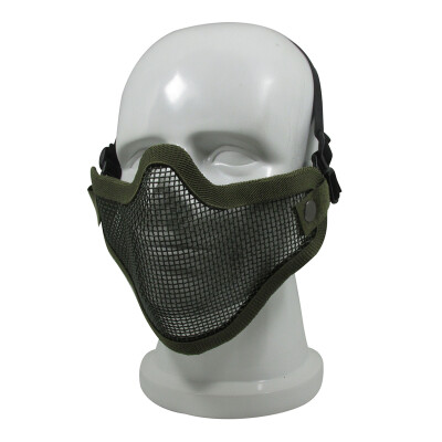 

Outdoor Steel Metal Mesh Protective Half Face Mask Military CS Field Lightweight