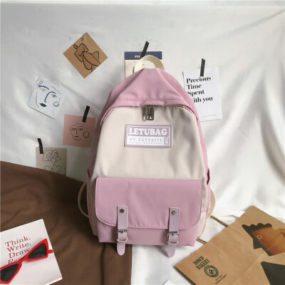 

Insfeng schoolbag female Korean version of senior high school students simple Baitao Campus Trendy Canvas backpack shoulder bag Mo