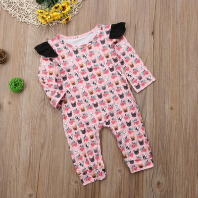 

Casual Newborn Baby Girl Flower Dog Romper Jumpsuit Clothes Outfits