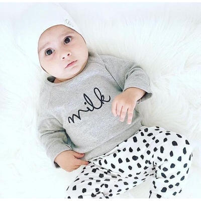 

3PCS Newborn Toddler Infant Kids Baby Clothes Long Sleeve TopsLong Pants Outfits Set