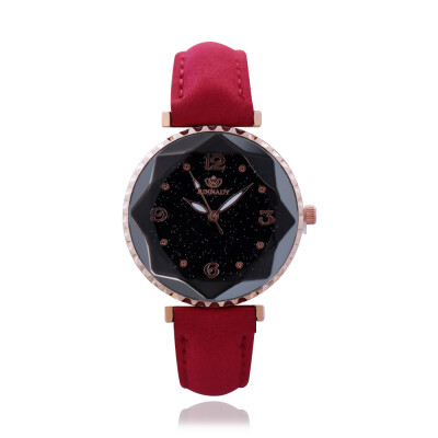 

Fashion prismatic glass ladies watch digital rivet full