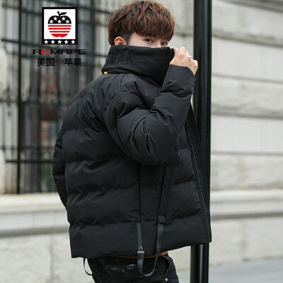 

American apple AEMAPE cotton coat men 2018 winter new hooded thick warm jacket mens youth Korean students cotton clothes mens tide 8999 black