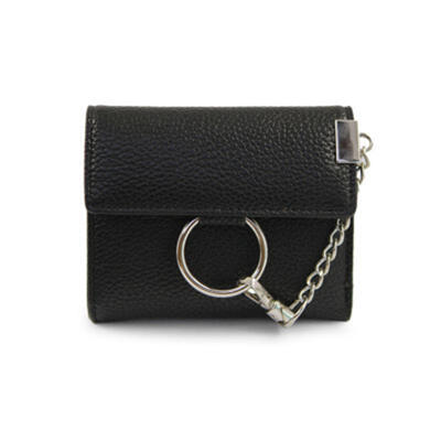 

Fashion Womens Trifold Short Wallet PU Leather Large Ring Lock Wallets Coin Purse