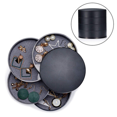 

Portable multi-layer jewelry storage box with lid