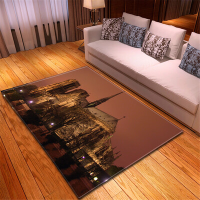 

Toponeto Creative Notre Dame Photo Commemorative Day Comfortable Carpet Home Decor