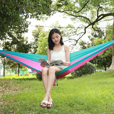 

Outdoors Camping Hammock Hanging Swing Sleeping Bed Lightweight Portable Nylon Parachute Double Hammock for Backpacking Travel