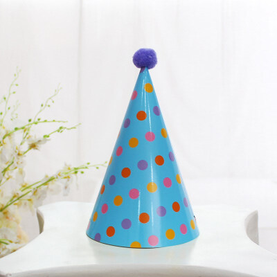 

FUNNYBUNNY Kids Happy Birthday Paper Party Cone Hats with Pom Poms 12ct Happy Birthday Crown Baby One Year Birthday