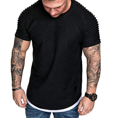 

Fashion Men Short Sleeve Tee Casual Hooded Hoodie Summer T-Shirt Top -2XL