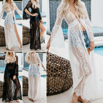 

Women Lace Crochet Bikini Cover Up Swimwear Bathing Suit Summer Beach Dress