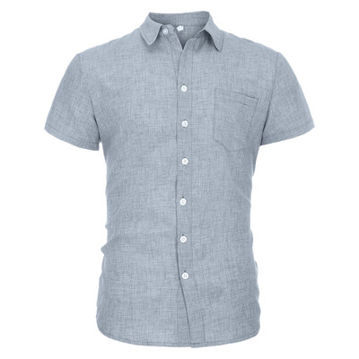 

Toponeto Mens Summer New Style Fashion Pure Cotton And Hemp Short Sleeve Comfortable Top