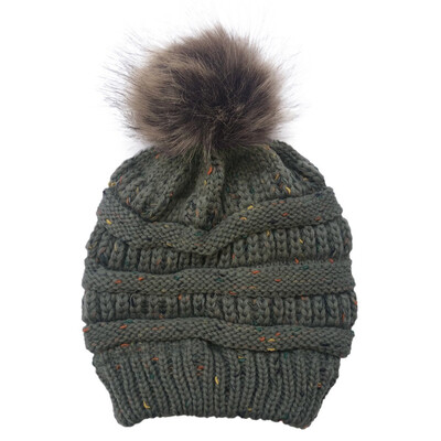 

Winter Warm Knitted Beanie Hat Pom Poms Fur Ball Cap For Women Girls Outdoor Ski Cap