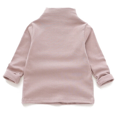 

Warm Children Girls Fashion Casual All-match Solid Color Long Sleeves Turtleneck Cotton Bottoming Shirt