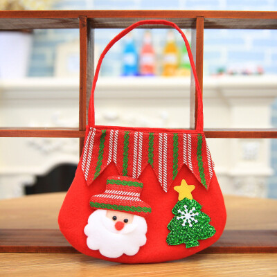 

Tailored Christmas Sled Shape Portable Candy Bag Cartoon Deer Pattern Apple pouch Snowman