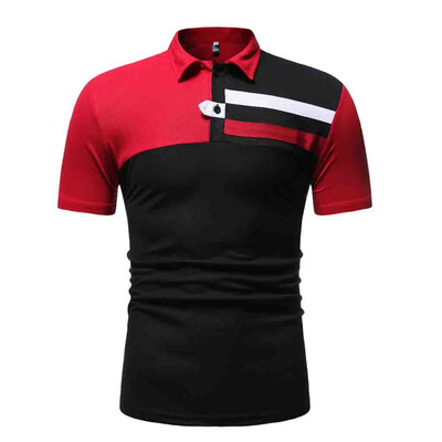 

Toponeto Fashion Mens Casual Mixing Colour Slim Fit Short Sleeve Sports Shirt Top Blouse