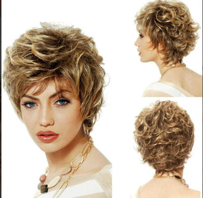 

〖Follure〗Womens Fashion Wig Gold Synthetic Hairshort Wigs hair Wave Wig