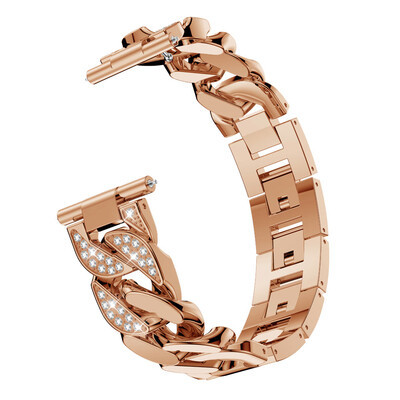 

〖Follure〗Single Row Cowboy Chain Metal Crystal Watch Band Wrist Strap For Fitbit Versa BK