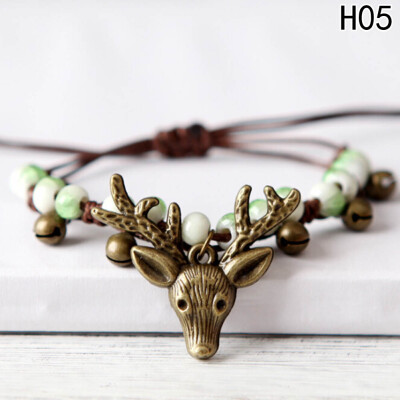 

New Fashion Hand Made Unique Women Ceramic Beaded Bracelets Bell Small Elk Deer Jewelry for Vintage Bracelet Accessories