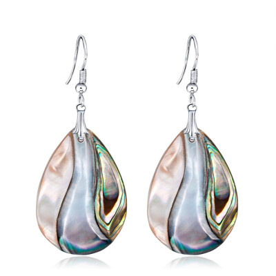 

Fashion Jewelry Natural Teardrop New Zealand Abalone Shell Dangle Earrings 1Pair RU083