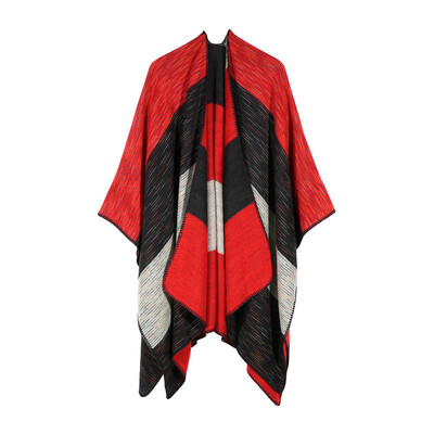 

Roseonmyhand Women Winter Knitted Cashmere Poncho Capes Shawl Cardigans Sweater Coat