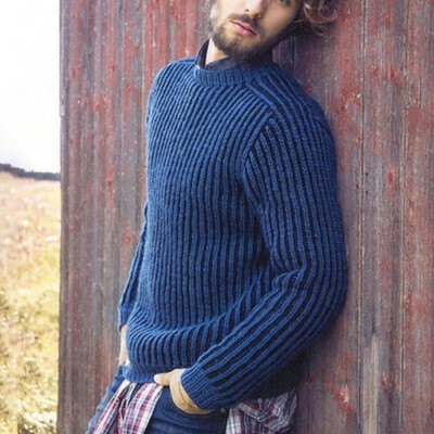 

Mens Casual Solid Round Neck Tops Long Sleeve Plus Size Knitted Autumn Pullover