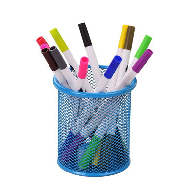 

Mesh Pen Pencil Holder Metal Pen Organizer Storage Stationery Container Round Padded Base for Desk School Office
