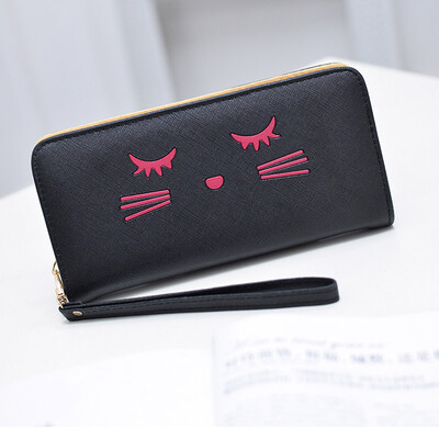 

Tailored Women Wallets Cat Pattern Purse Clutch Wallet Cute Cartoon Girl Money Bag BK