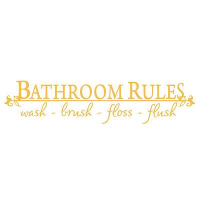 

〖Follure〗BATHROOM RULES Wash Brush Floss Flush Quote Saying Wall Sticker For Bathroom