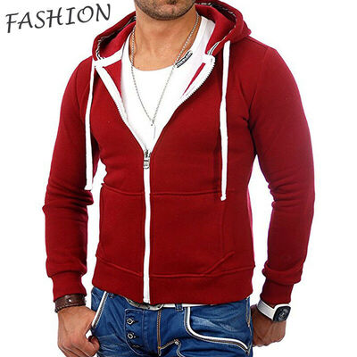 

Men Hoodies Sweatshirts Fashion Autumn Zipper Pullover Sportswear Coat Jacket