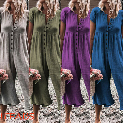 

Womens Ladies Sleeveless Jumpsuit Playsuit Casual Loose Rompers Trousers