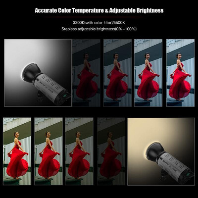 

NiceFoto LED-2000B II Photography LED Video Light Lamp Fill-in Light CRI 95 5500K Stepless Adjustable Brightness with Orange Filt