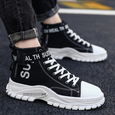 

Autumn Korean version of mens shoes sports leisure high-top canvas shoes in the summer tide shoes