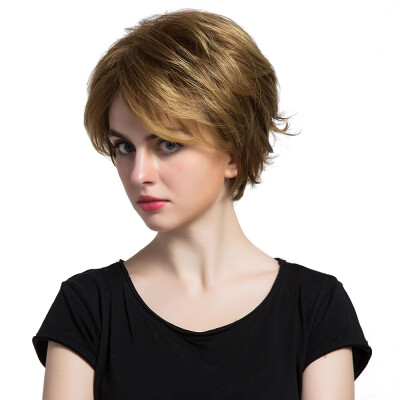 

〖Follure〗Natural Light Brown Straight Short Hair Wigs Short Womens Fashion Syntheic Wig