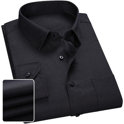 

Male Twill Long Sleeve Shirt Casual Slim Solid Color Mens Shirts For Work
