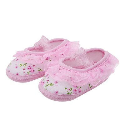 

Baby Girls Shoes Cute Cotton Cotton Anti-skip Sole Shoes for Baby Toddler Shoes Lace Flowers Footwear