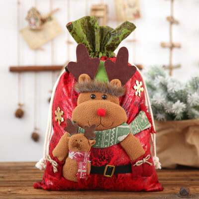 

Siaonvr Cute Christmas Decorations Candy Gift Bag Imitation Bark Cartoon Doll Snowman