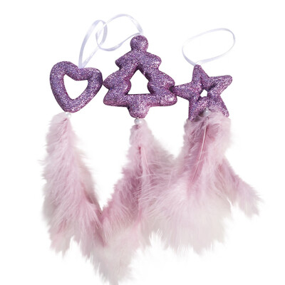 

Gobestart Christmas Decoration Pendant Bubble Pentagram Love Feather Ornament 3 pcs