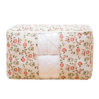 

Cotton Linen Portable Quilt Storage Bag Clothing Bedding Blanket Organizer
