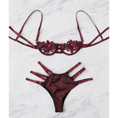 

Womens Sexy Lingerie Babydoll Lace Bra Set G-string Panty Underwear Nightwear