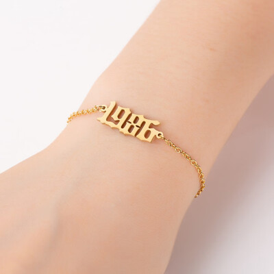 

1980-2000 Pendant Charm Bracelets Stainless Steel Chain Jewelry Gifts For Women Men Baby Child Time Past Birthday Gifts
